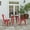 Brown Top/Red Frame, variant on Merrick Lane Indoor/Outdoor Dining Table, 23.75" Round All Weather Black Poly Resin Top with Black Steel Base