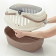 thumbnail image 2 of Richell Travel Carrier for Small Animals in Brown, Fits Rabbit's, Guinea Pigs or Small Dogs and Cats, 2 of 5