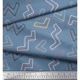 thumbnail image 2 of Soimoi Blue Georgette Viscose Fabric Alphabet Text Print Sewing Fabric Yard 42 Inch Wide, 2 of 3