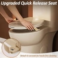 thumbnail image 3 of SUNRINX 12" Rough-In One-Piece Toilet, ADA 17" Height, Dual Flush 1.1/1.6 GPF, Rimless - Beige/Kahki, 3 of 10
