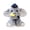 B001- Gray, variant on Plush Stuffed Figure, Stuffed Elephant, Toys, Birthday Gift, 10X10 Inch Fluffy Gray Plush, with Decorative Beret and Patterned Bib, Gentle for Young Kids to Hug and Carry Around