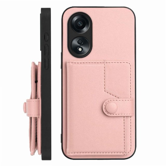 FOXDOCK Case for OPPO A58 4G RFID-Blocking Card Holder - Stylish Button Closure Design