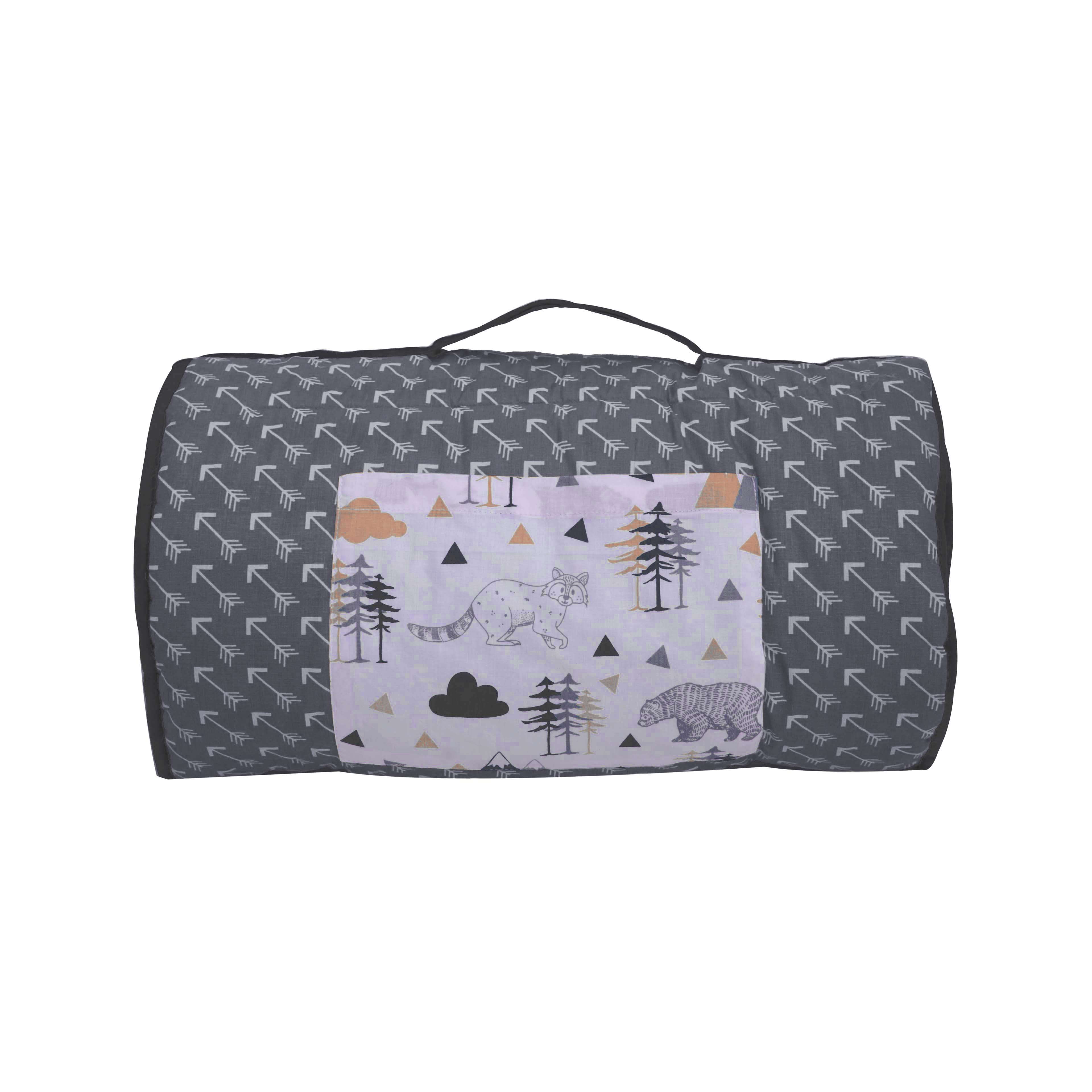 Bacati - Woodlands Grey/Beige Neutral Cotton Nap Mat