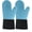 Blue Dark, variant on HEETLY 13.6-Inch Extra Long Waterproof Silicone Oven Mitts, 1 Pair, 500°F Heat Resistant for BBQ, Baking & Cooking, Black