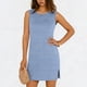 thumbnail image 1 of TaTaai Sleeveless Side Slit Dress Women's Solid Color Round Neck Slip Dress Casual Pullover Lightweight Stretchy Polyester Blend Gift, 1 of 6