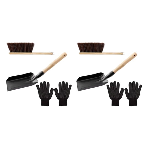 Matsuzay Fireplace Tools Hearth Brush Gloves Set for Wood Burner Firepit Tipo 1 2piezas