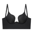 thumbnail image 5 of IQOGKRN Low Back Bras Seamless Backless Bra Secret Plunge Bra Lightly Lined Underwire Low Cut Multiway Halter Bra Black L, 5 of 7