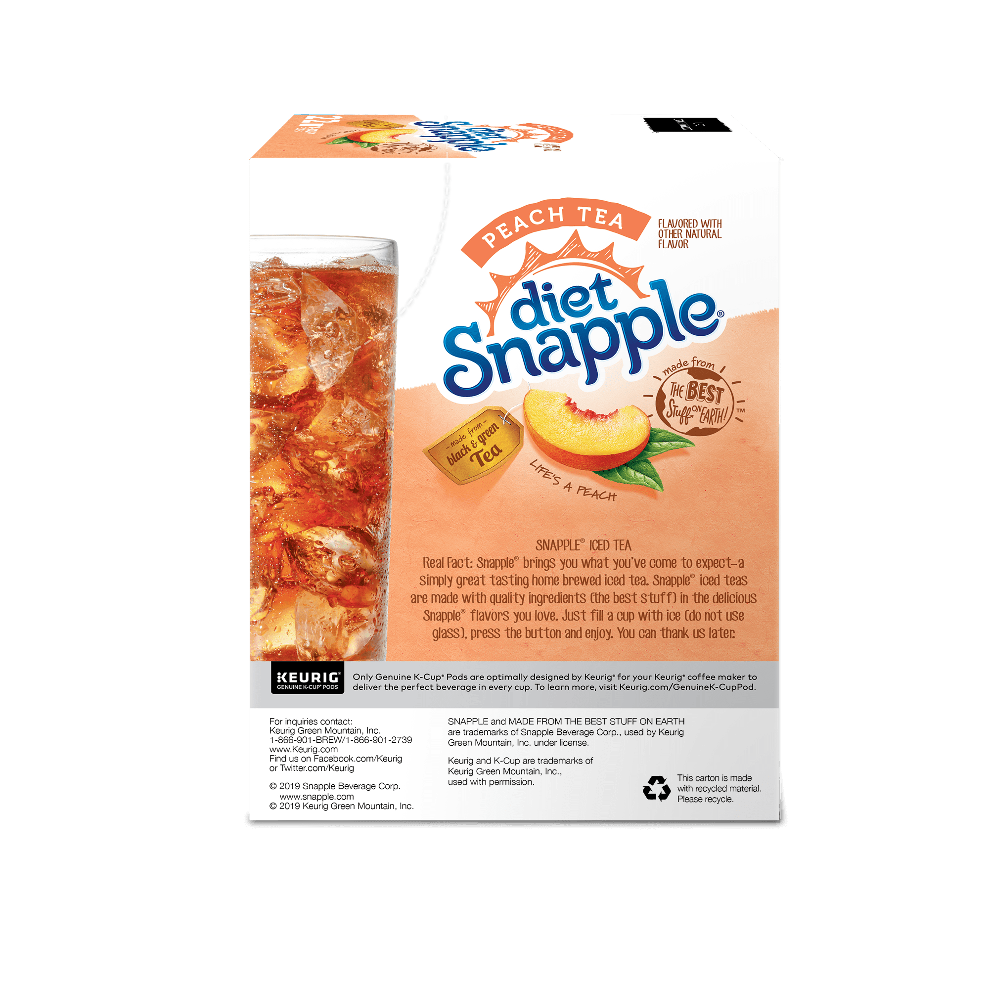 SNAPPLE DIET PEACH TEA - Crescent Crown Distributing