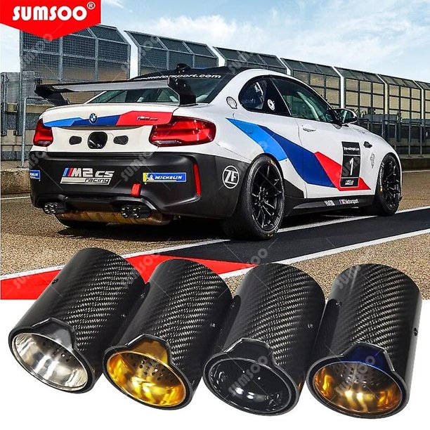 piece fit for M2 F87 M3 F80 M4 F82 F83 exhaust modified suitable carbon fiber cars rear muffler pipe tips~15808