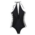 thumbnail image 2 of Sm Thinsony Bikinis pour Femmes Été Deux Pièces Maillot de Bain Femmes Aguichant Uni avec Coussin de Poitrine Sans Armature Maillot de Bain une Pièce à Lacets Découpé, 2 of 8
