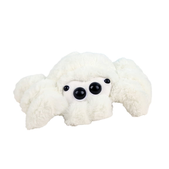 Spider Plush Toy 8.66 Inch Cute Jumping Spider Stuffed Animal Toy Plushies The Spider Lucas Plush Doll-White#00
