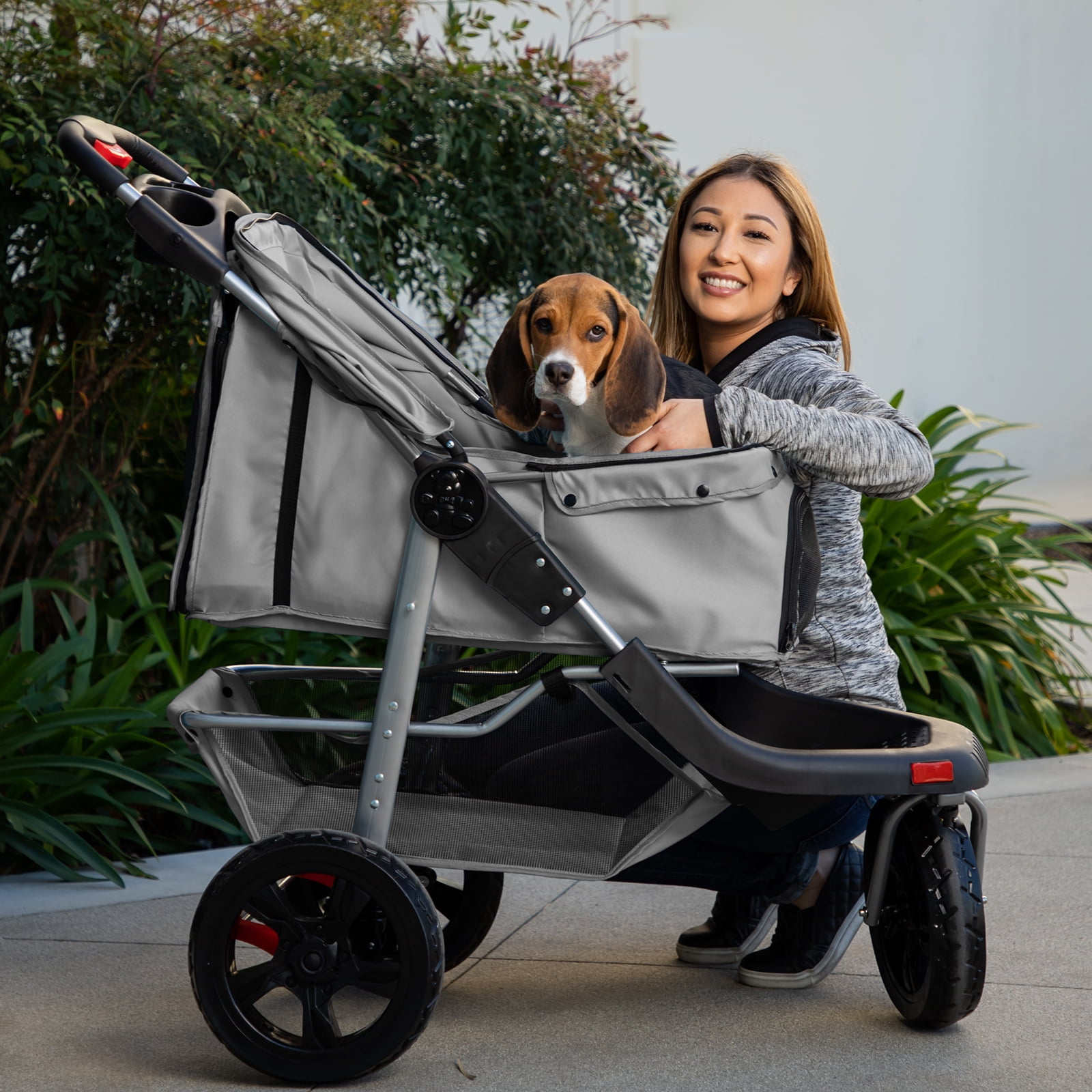paws and pals deluxe folding stroller
