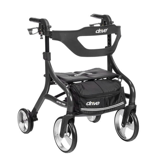 Rollator Walker Drive Medical Nitro Sprint con asiento negro