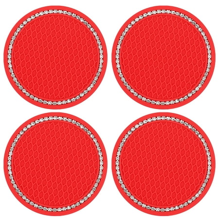 

RKSTN 4PCS Car Diamond Cup Mat Bottle Seat Cushion Non-slip Silicone Cushion Coasters Kitchen Gadgets Lightning Deals of Today - Summer Savings Clearance on Clearance