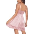 thumbnail image 3 of Avidlove Women Sexy Sleepwear Satin Nightgown Silky Chemise Soft Cami Slip Dress Champagne Pink XXL, 3 of 5