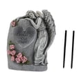 thumbnail image 2 of Estatua de jardín Solar, escultura decorativa, estatuilla de Ángel, decoración de tumba de cementerio de resina, estatuilla para exteriores, luz para Gris, 2 of 8