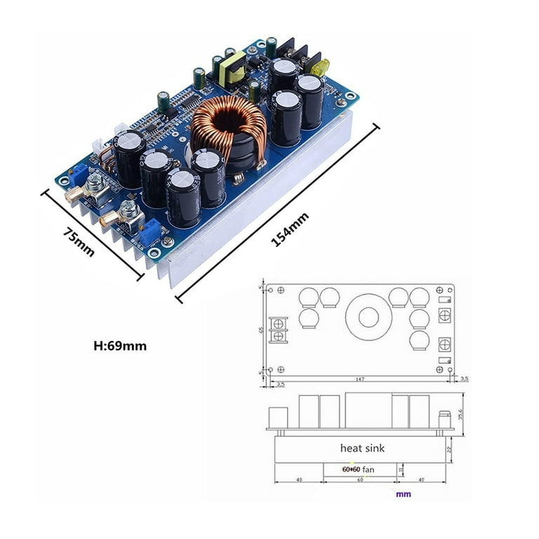 800W 30A DC-DC Step Down Module Buck Module CV CC Adjustable 12V 24V 36V 48V