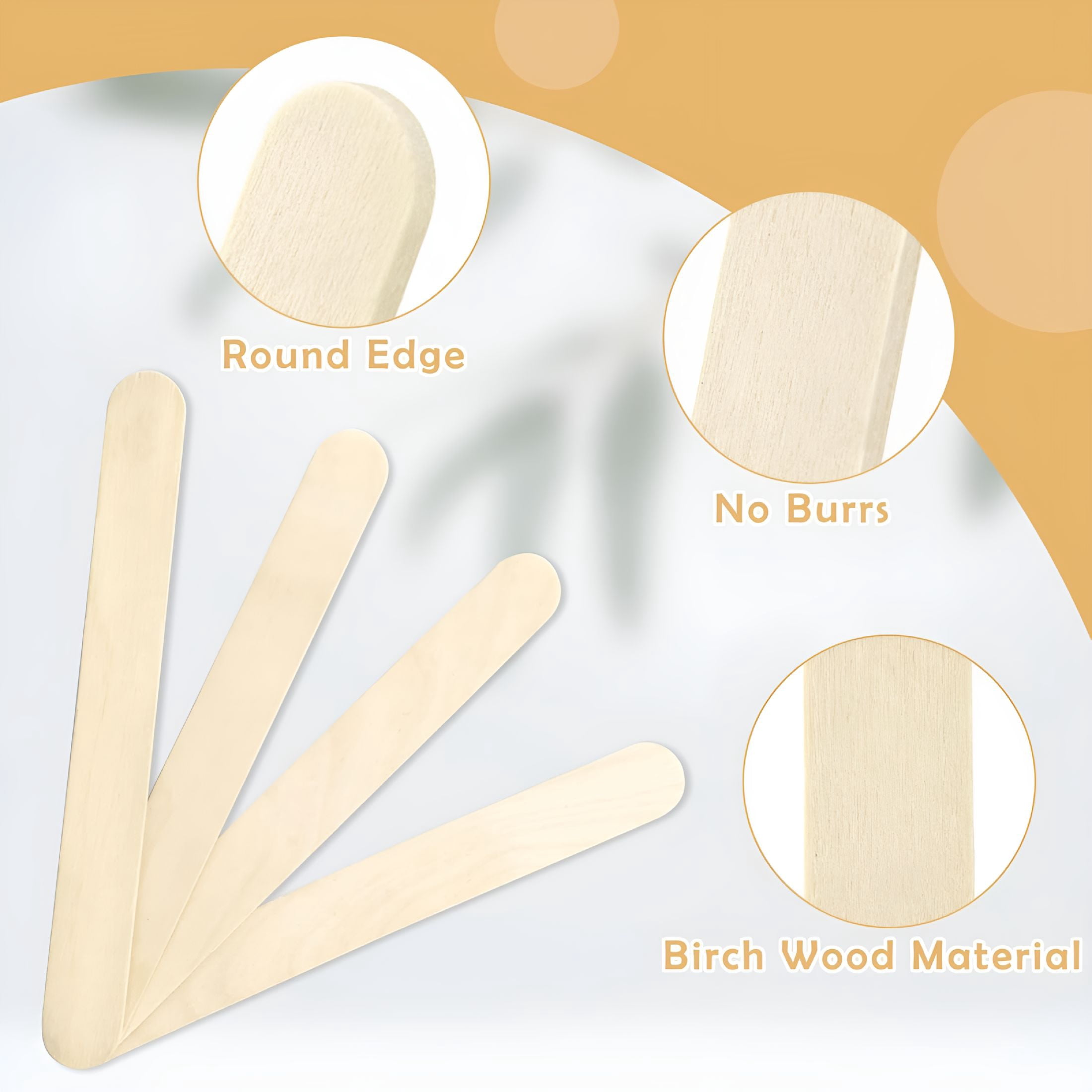 XIBUFE 1500 Wooden Popsicle Sticks for Crafts,6 Inch Wood Craft Sticks,Wide Lollipop Sticks,Treat Sticks Ice Pop Sticks for Creative Designs Or Children Education,Home Art Projects