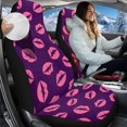 thumbnail image 2 of Uorisanigo Car Seat Covers 2pcs/Set Stretchy Plush Purple Pink Lips Print Car Seat Cover for Front Only High Back Bucket Seats Cover for Most Cars, Trucks, SUVs, Vans, 2 of 7