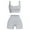Grey, variant on Sevpuikl Women's Seamless Yoga Tank Top High Waist Tummy Control Shorts 2 Pieces Set Solid Color for Workout Gym(White,S)