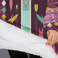 thumbnail image 3 of Oversized Wearable Blanket Hoodie,Ethnic Figure and Pattern Sherpa Blanket Hoodie with Super Pockets,Super Warm Fuzzy Pullover for Women & Men, 3 of 6