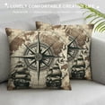 thumbnail image 3 of YANMS Nautical World Map Compass- Throw Pillow Covers Throw Pillow Cushion Cases Decoration For Couch Sofa Pillow Covers cojines de Cute Throw Pillows Covers For Bed Home Decor, 3 of 5