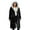 Black, variant on Womens Lined Coat Long Winter Puffer Jackets Full Zip Up Winter Warm Thermal Overcoat with Hood