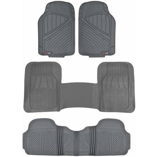 Motor Trend FlexTough Floor Mats for Car SUV and Van 3 Rows, Odorless EcoClean Liners, 3 Colors