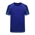 thumbnail image 5 of Yartina Men's Sport T-Shirt Short Sleeve Training Shirt Quick Dry Athletic T-Shirt Running Gym Dark Grey&Royal Blue&Fluorescent Green 6XL, 5 of 7
