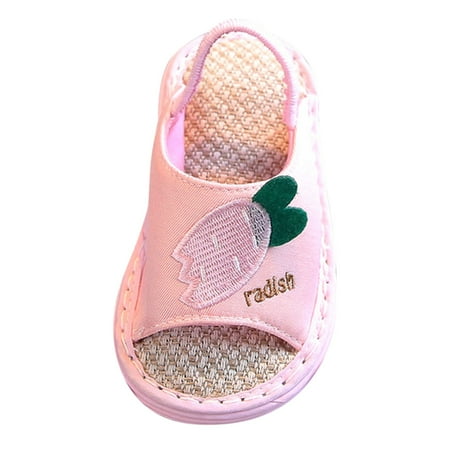 

Little Girl Sandal Toddler Children Shoes Flat Soft Cotton Sandals Indoor Cartoon Comfortable Soft Slippers Sandals