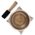 thumbnail image 3 of Ajuny Tibetan Singing Bowl Set - Shree Ganesha Carved Meditation Sound Chakra Brass Bowl for Yoga, Healing, Mindfulness and Prayer with Wooden Striker and Cushion 4 inch Golden, 3 of 7