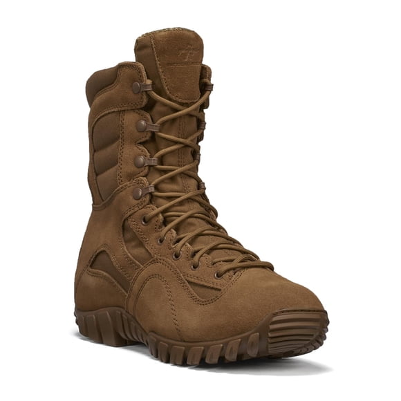 Tactical Research Khyber TR550 8 Inch Combat Boots for Men - Lightweight Hot Weather Multi-Terrain Army OCP ACU Coyote Brown Leather and Nylon with Vibram Traction Outsole, Coyote - 9.5
