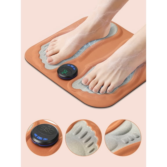 Foot Massager Mat Foot Stimulator,Portable and Rechargeable Feet Massager Pad,Micro-current Pulse Calf Massager ith 6 Modes and 15 Levels USB Charging