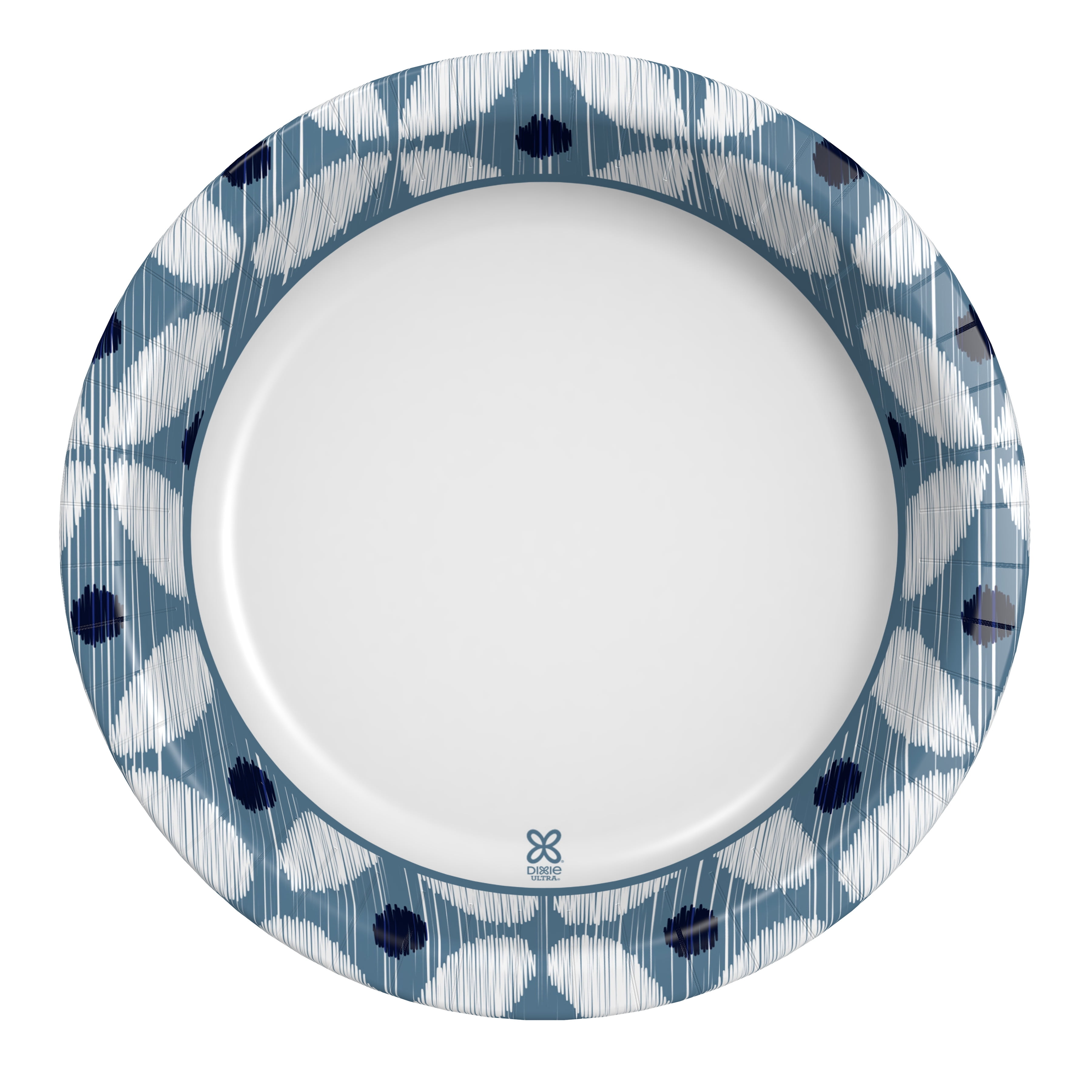 186 PLATES) DIXIE PAPER PLATE 10 WHITE/BLUE DESIGN DIXIE HEAVY