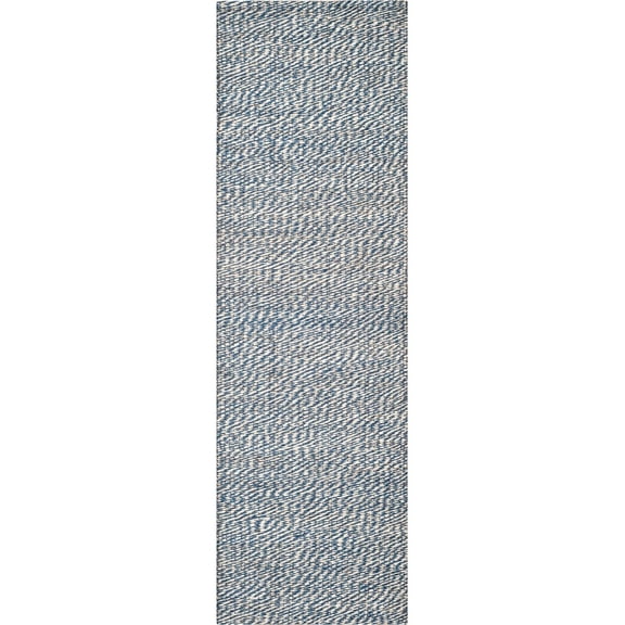 SAFAVIEH Natural Fiber Lars Braided Jute Runner Rug, Blue/Ivory, 2' x 6'