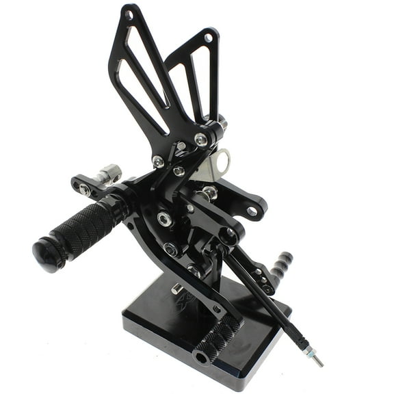FXCNC Adjustable Rearset Foot Pegs T6061-T6 Aluminum CNC Anodized Black, 2 Piece Motorcycle Accessory