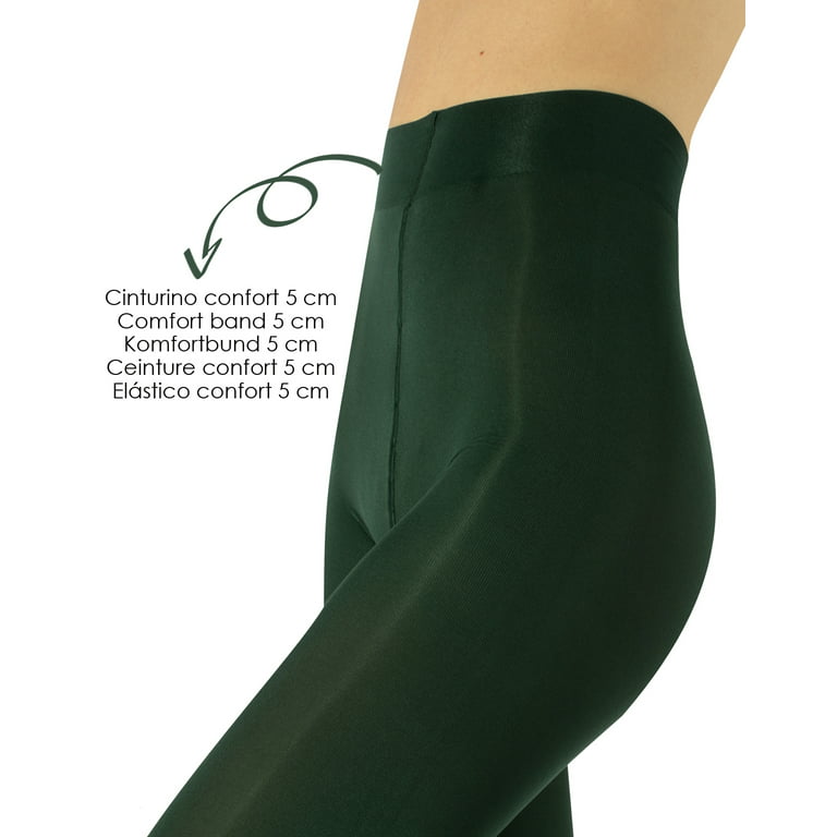 CALZITALY - Cashmere Wool Tights – Fleece Lined Warm Pantyhose for Women –  150 DEN (S, Mystic Green)