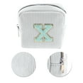 thumbnail image 4 of Unique Bargains 1 Pc Letter x Pattern Makeup Bag for Travel White Corduroy, 4 of 6