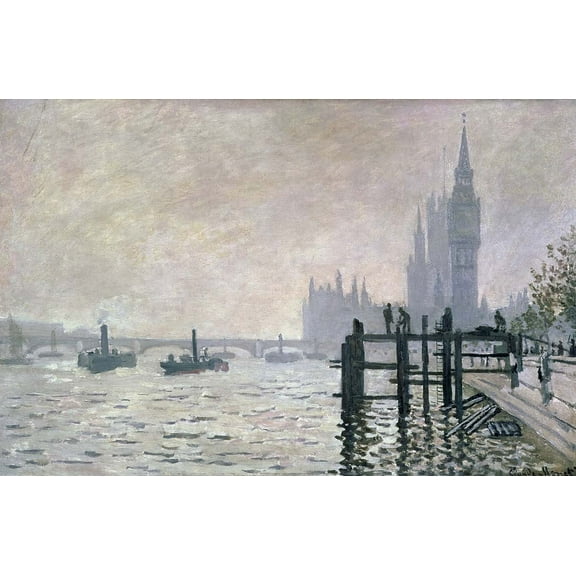 Monet "The Thames Below Westminster" (1871) Glossy Poster
