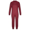 thumbnail image 3 of cllios Men's Onesie Pajamas Long Sleeve One Piece Solid Button Down Jumpsuit Romper Sleepwear, 3 of 5