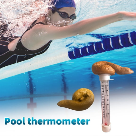 YANHAIGONG Floating Swimming Pool Thermometer, Funny Floating Poop Pools Thermometer, Poop Shape Prank Water Thermometers, Easy Read Temperature, for Spa Hot Tubs Aquariums Pools