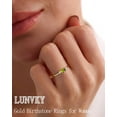 thumbnail image 2 of LUNVKY 18K Gold Plated Rings for Women Stackable Non Tarnish Knuckle CZ August Birthstone Ring with Peridot Wedding Birthday Graduation Jewelry Gifts Teen Her Wife Mom Adults Female Ideas, 2 of 7