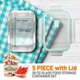 thumbnail image 2 of NutriChef 10-Piece Stackable Superior Glass Meal-prep Storage Containers w/Air Hole (Green), 2 of 7