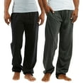 thumbnail image 1 of Men's Knitted Pajama Sweat Pants with Drawstring (Black/Charcoal, M), 1 of 3