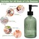 thumbnail image 4 of Set dispensador de jabón, vidrio verde, 400 ml, recargable con bomba negra, 4 of 6