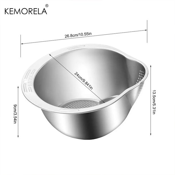 Colador de acero inoxidable 304 para lavar arroz, colador de frutas y verduras, utensilios de cocina
