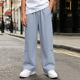 thumbnail image 2 of Boys Girls Wide Leg Pants Winter Unisex Kids 3-15Y Outdoor Leisure Sports Solid Color Elastic Waist Long Pants Casual Daily Loungewear, 2 of 8