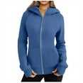 thumbnail image 1 of Timegard Sweat à Capuche à Fermeture à Glissière Femme Manches Longues Couleur Unie Automne Décontracté Confortable avec Poches, 1 of 8