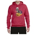 thumbnail image 2 of Funny Graphic Astronaut Cat in Space on Cheeseburger | Mens Cat Lover Hooded Sweatshirt Graphic Hoodie, Vintage Heather Red, Large, 2 of 3