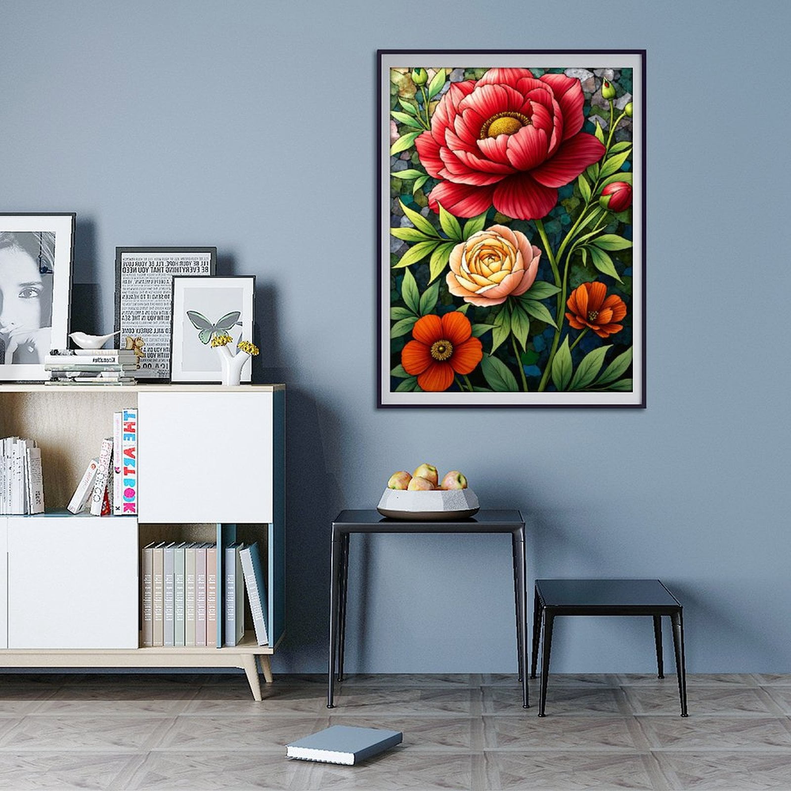 Diamond Art Kit for Adults, Vibrant Floral Mosaic Artistry Diamond Painting for Adults Beginners, 5D DIY Diamond Art Painting Kits, Colorful Diamond Painting Craft for Home Decor 12x16